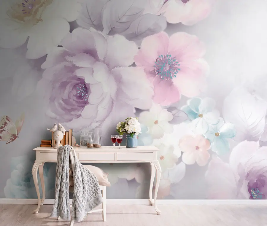 wall murals Акварел Цвеће од божура u74389
