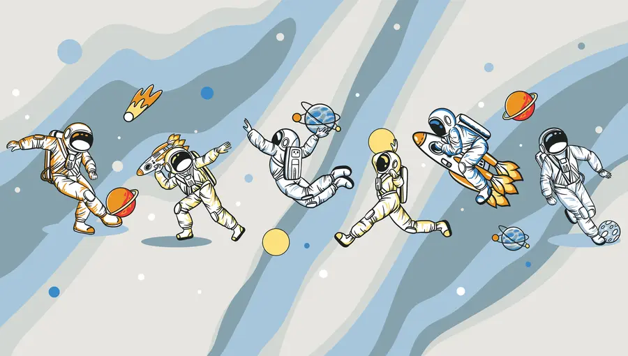 wall murals Спортске класе са астронаутима u93828