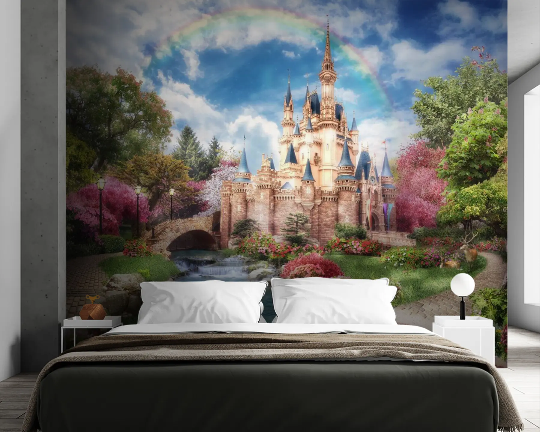 wall murals Раинбов преко дворца бајке u61850
