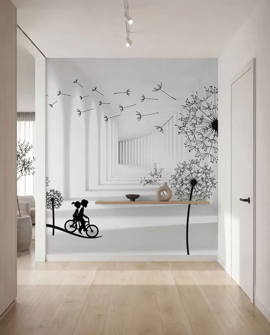 wall murals Силуете маслачака у тунелу u63551
