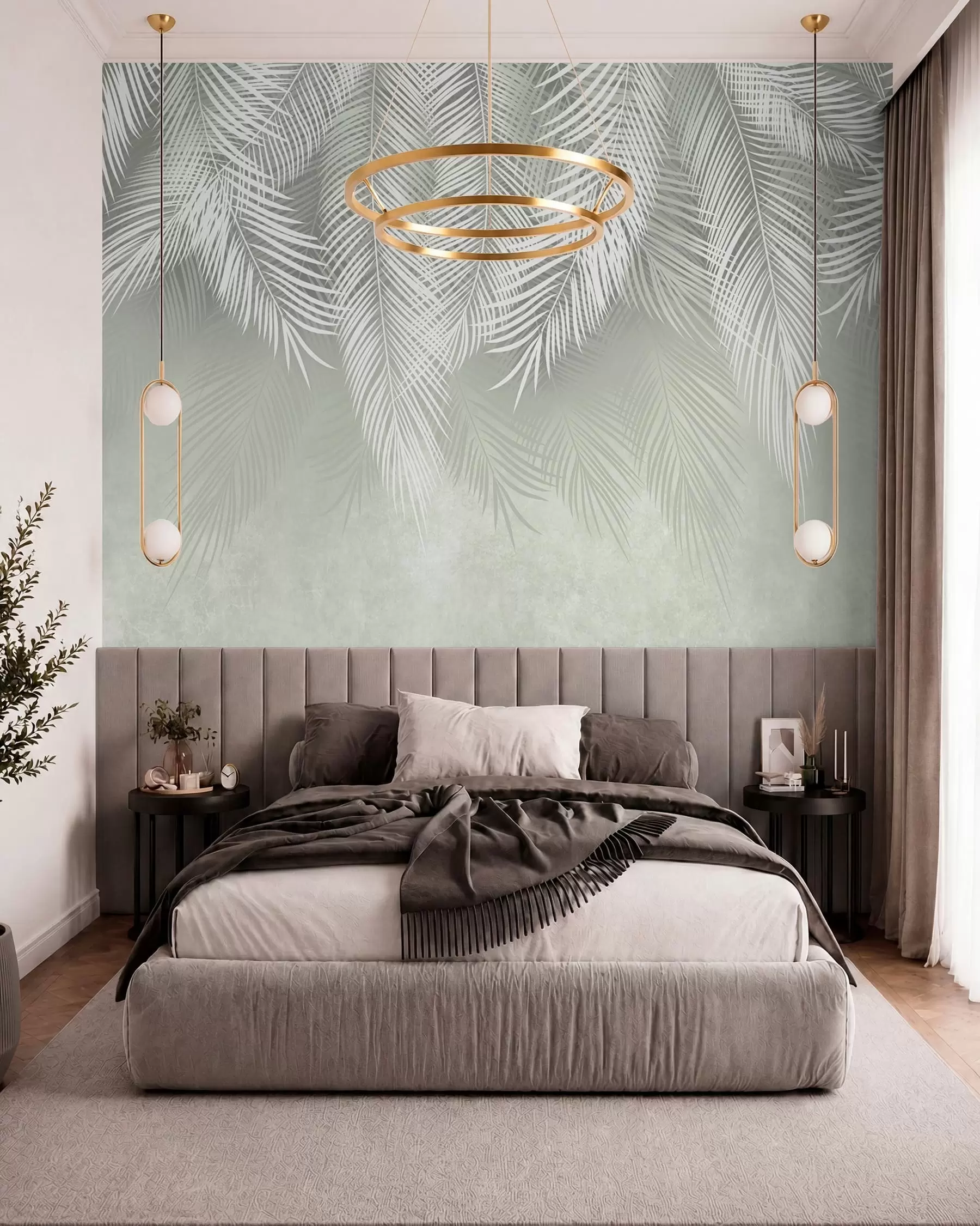 wall murals Veo svijetlog palminog lišća u74489