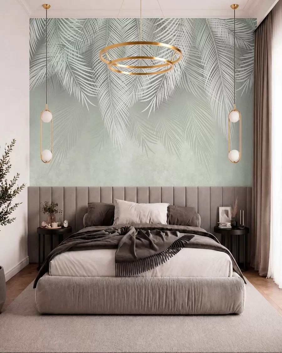 wall murals Veo svijetlog palminog lišća u74489