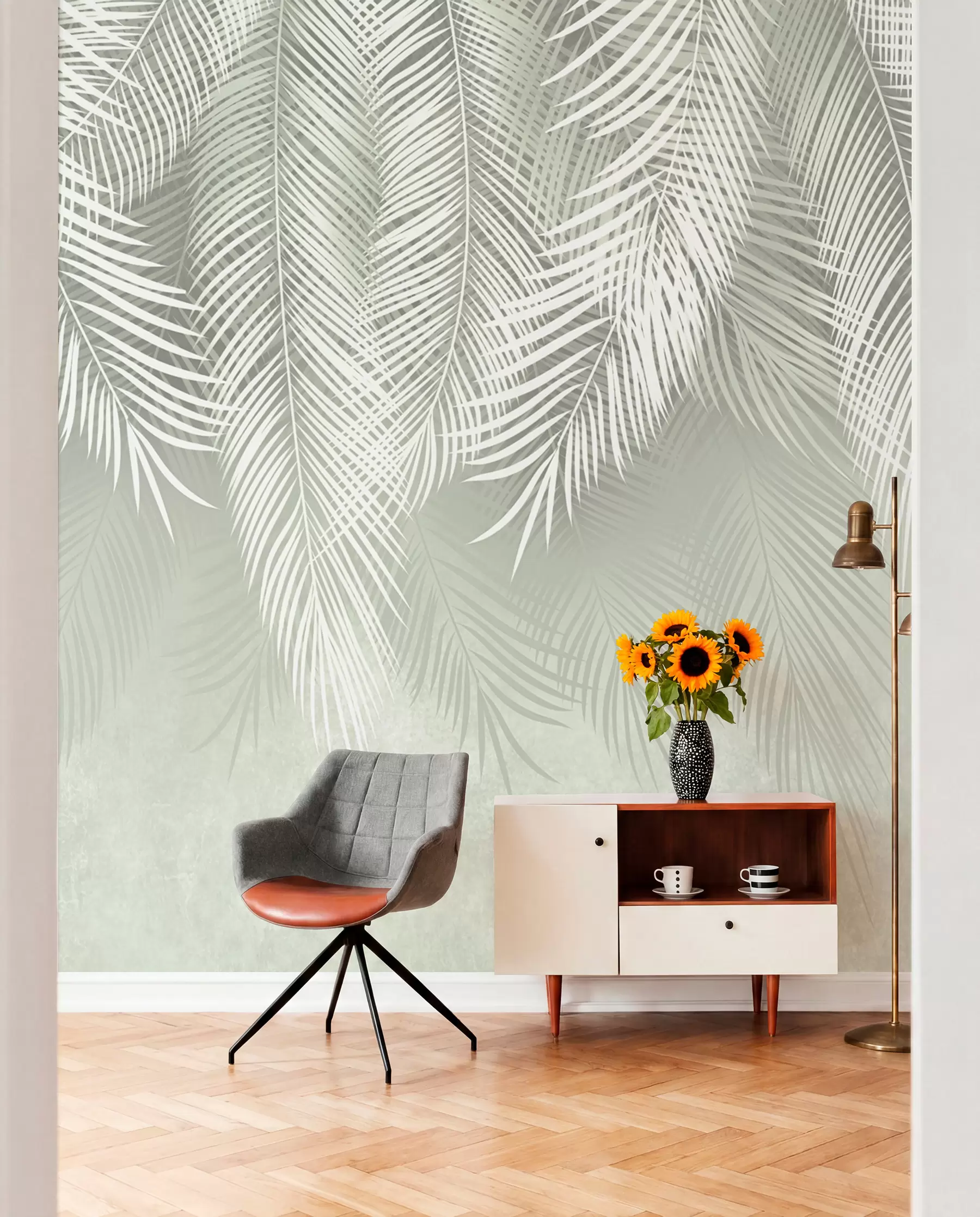 wall murals Veo svijetlog palminog lišća u74489