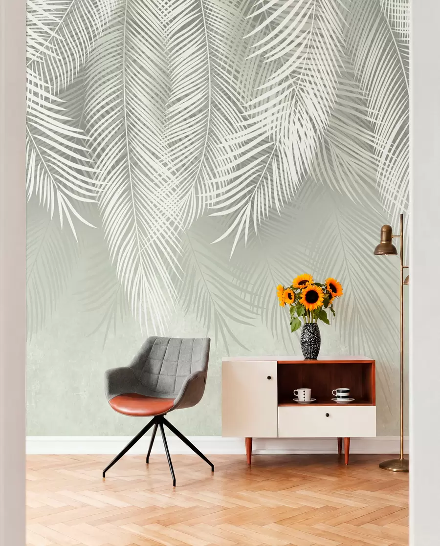 wall murals Veo svijetlog palminog lišća u74489
