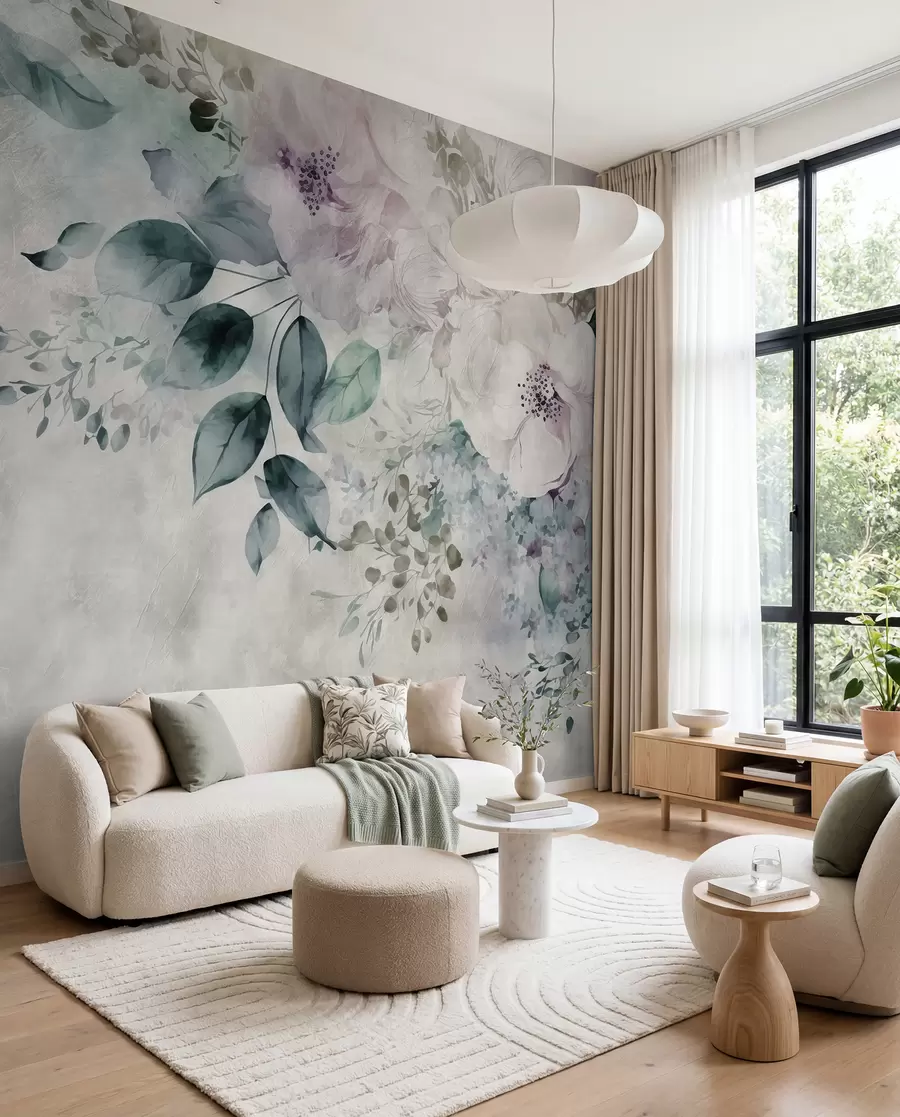 wall murals Деликатна акварела цвеће u93940