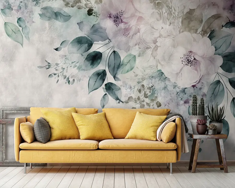 wall murals Деликатна акварела цвеће u93940