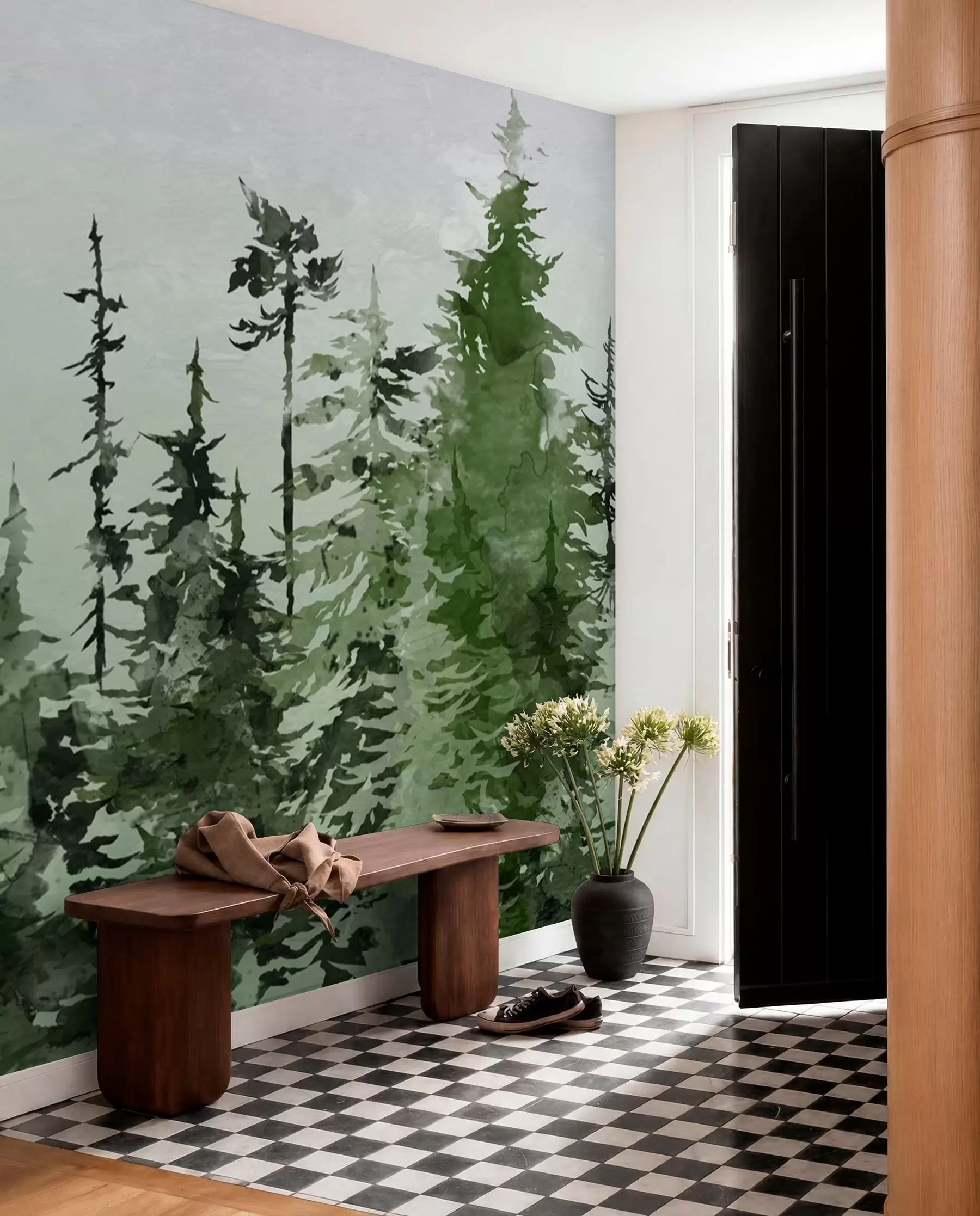 wall murals Јели уметнички цртеж Акварел u75173