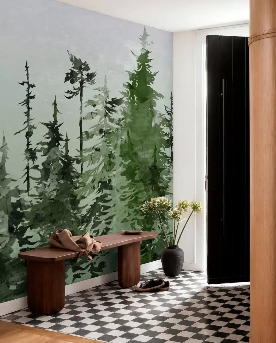 wall murals Јели уметнички цртеж Акварел u75173