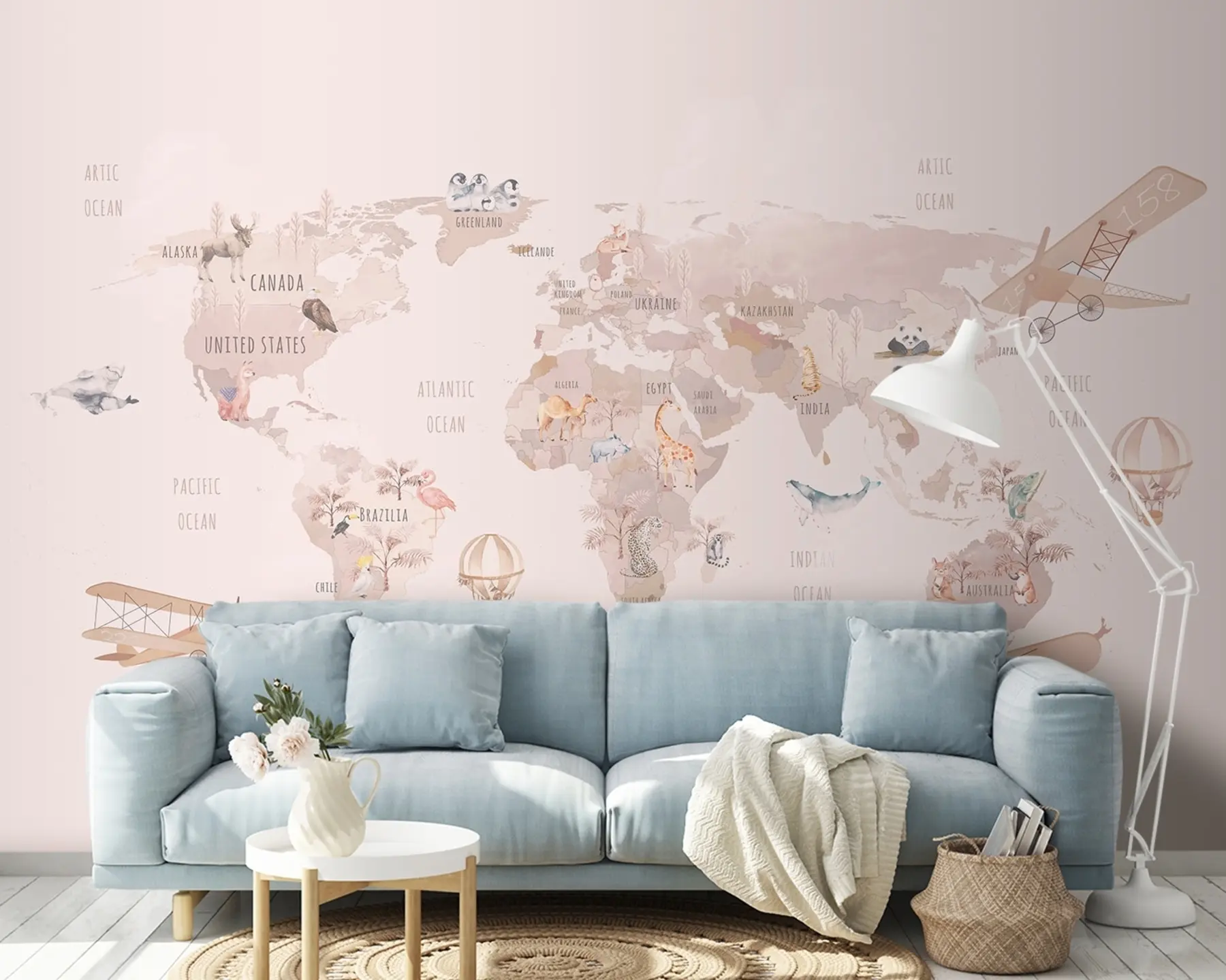 wall murals Мапа света за девојчице u93908