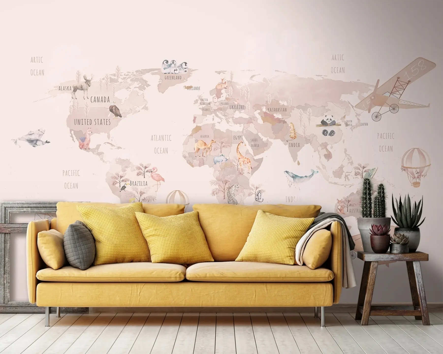 wall murals Мапа света за девојчице u93908