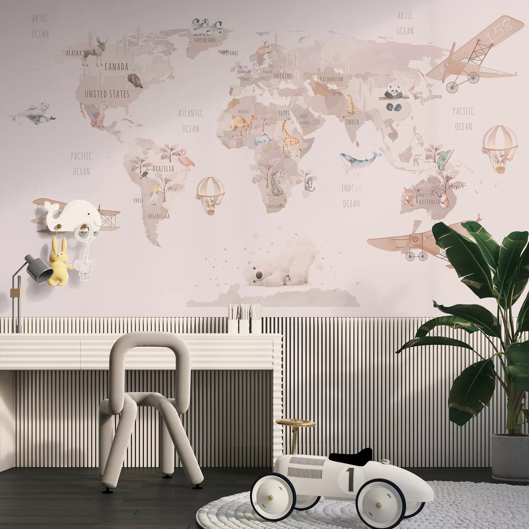 wall murals Мапа света за девојчице u93908