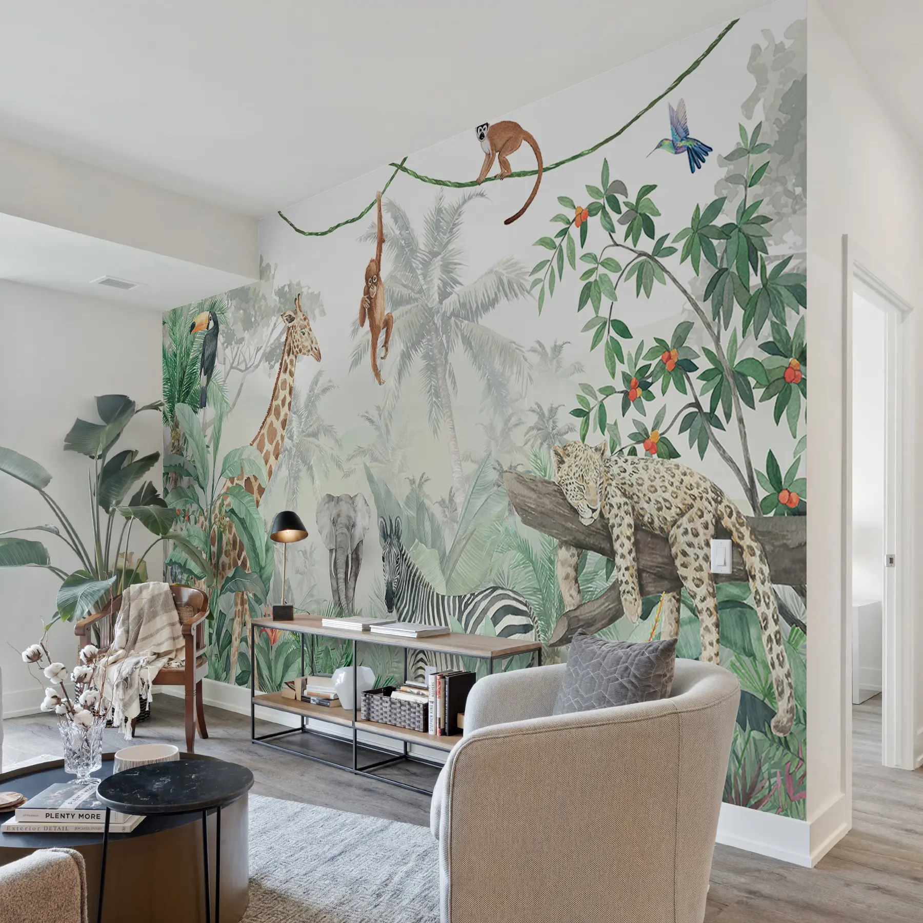 wall murals Панорама џунгле са животињама u74709