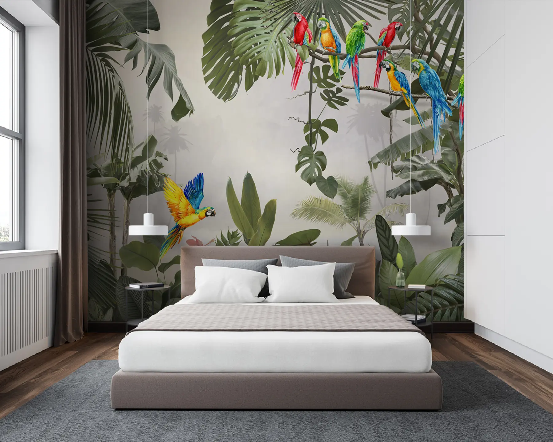 wall murals Парроти на гранама у тропској шуми u94072