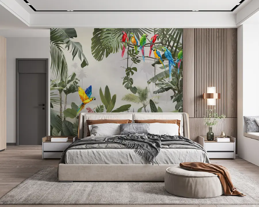 wall murals Парроти на гранама у тропској шуми u94072