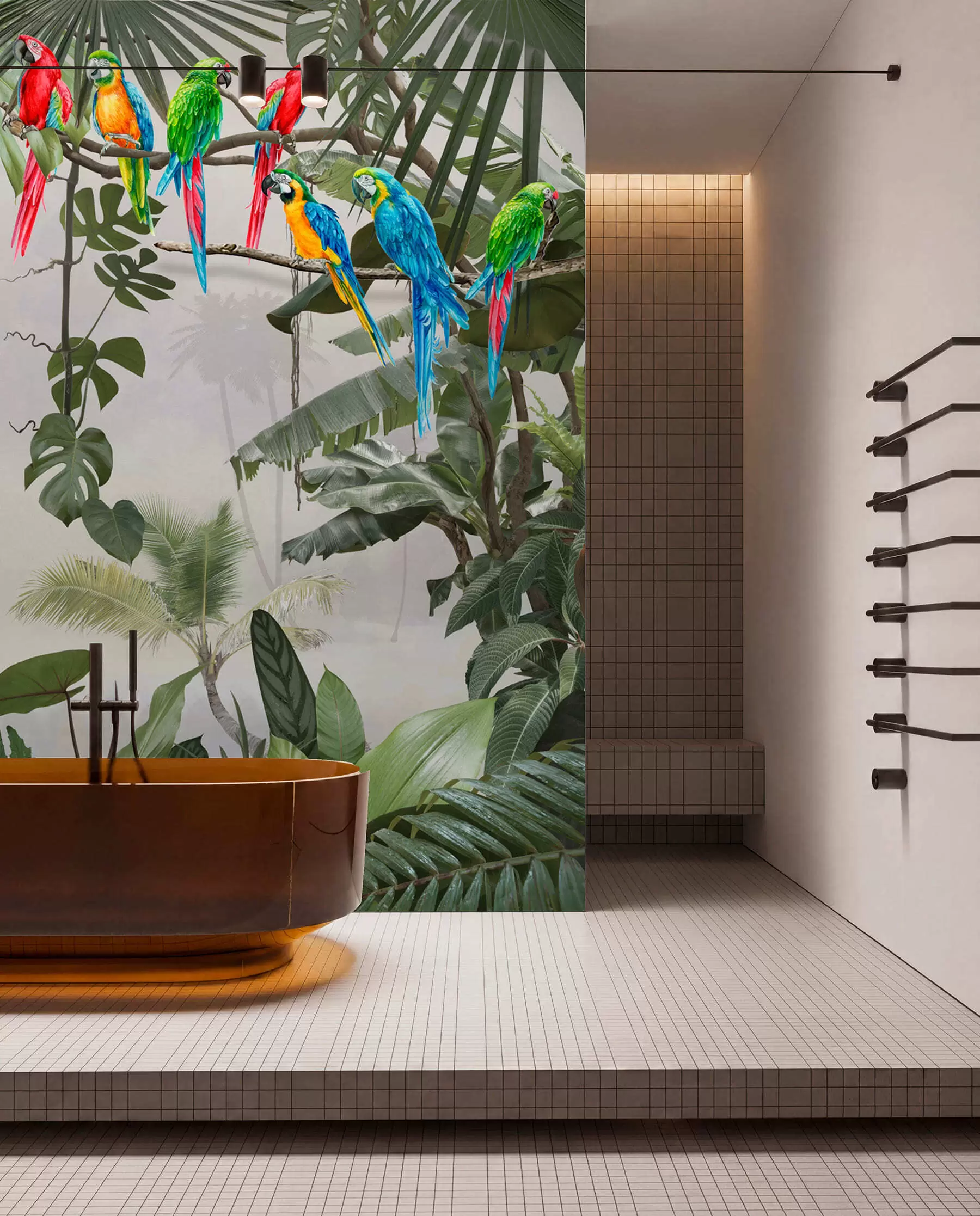 wall murals Парроти на гранама у тропској шуми u94072