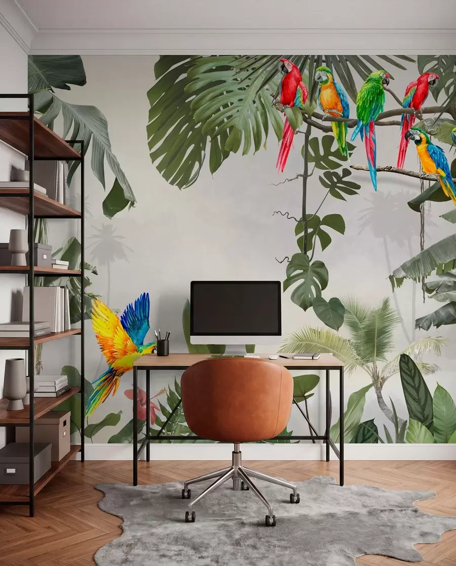 wall murals Парроти на гранама у тропској шуми u94072
