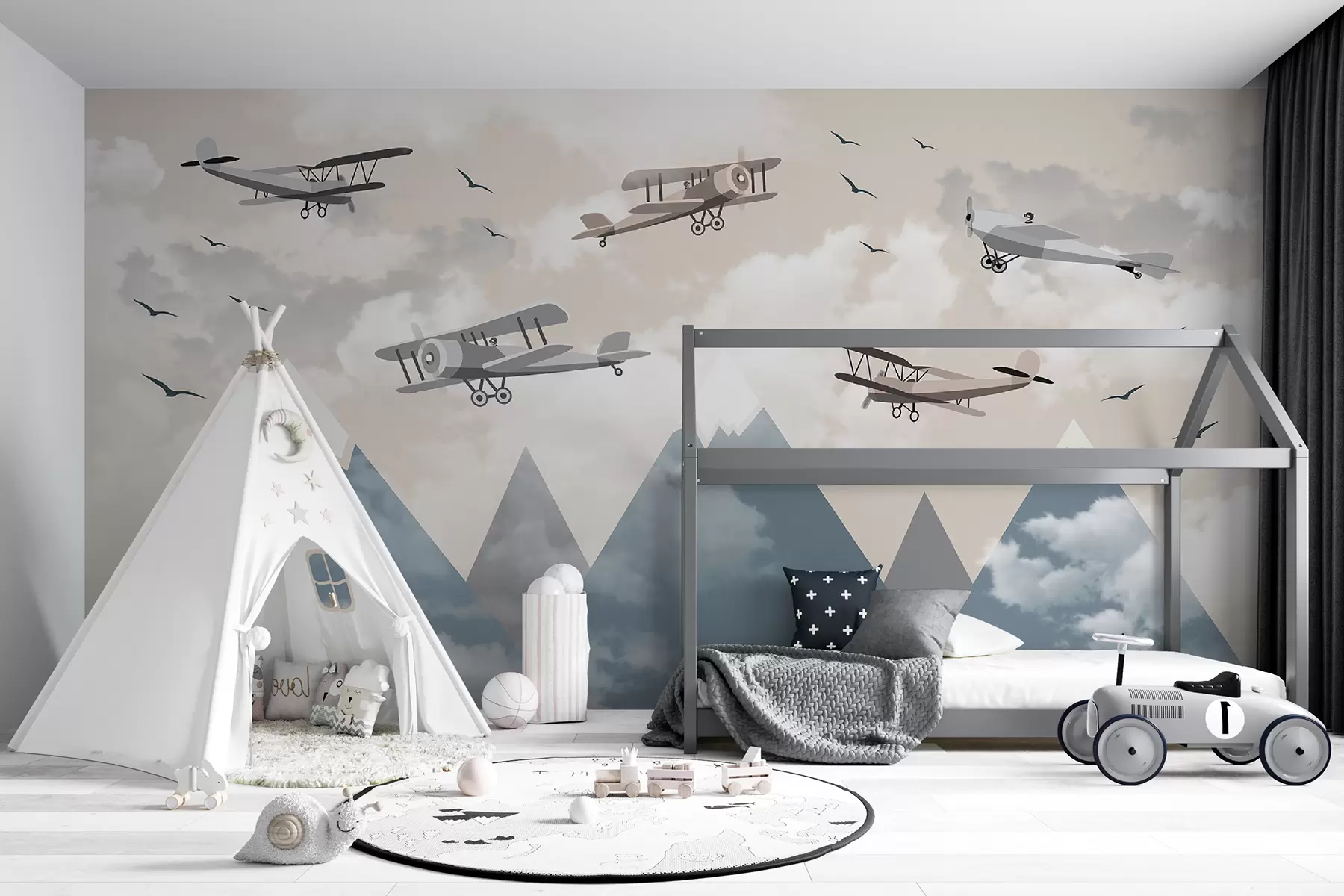 wall murals Поклони у планинама и облацима u94221