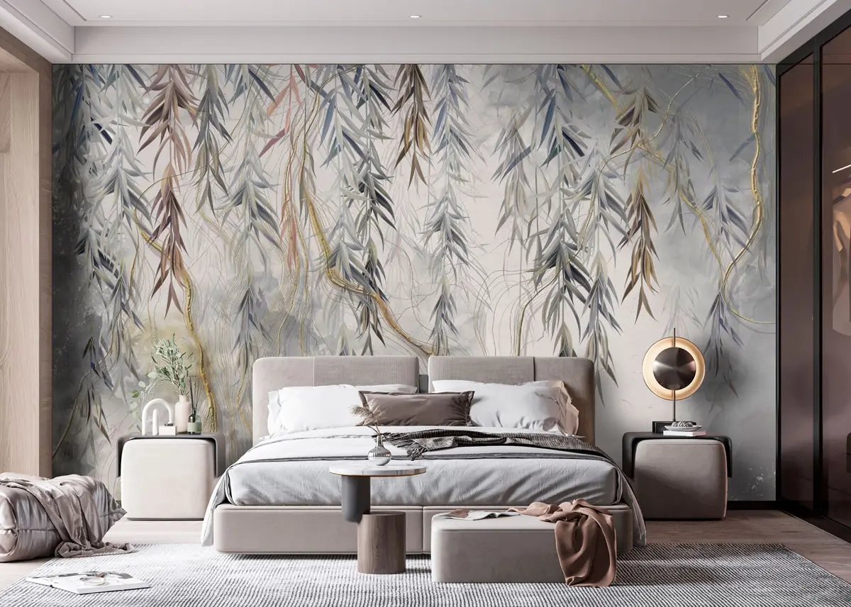 wall murals Чаробни мермер и лишће u74185