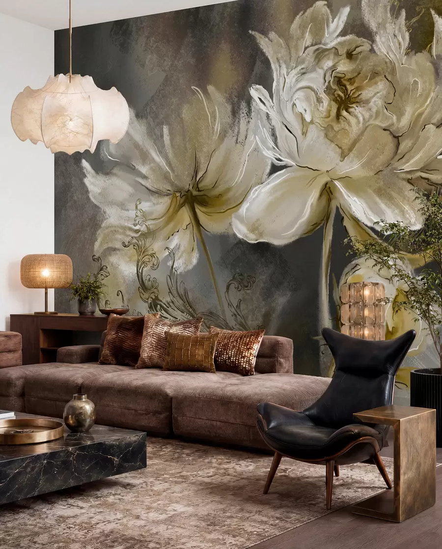 wall murals Vintage cvijeće u maslinastoj u78738