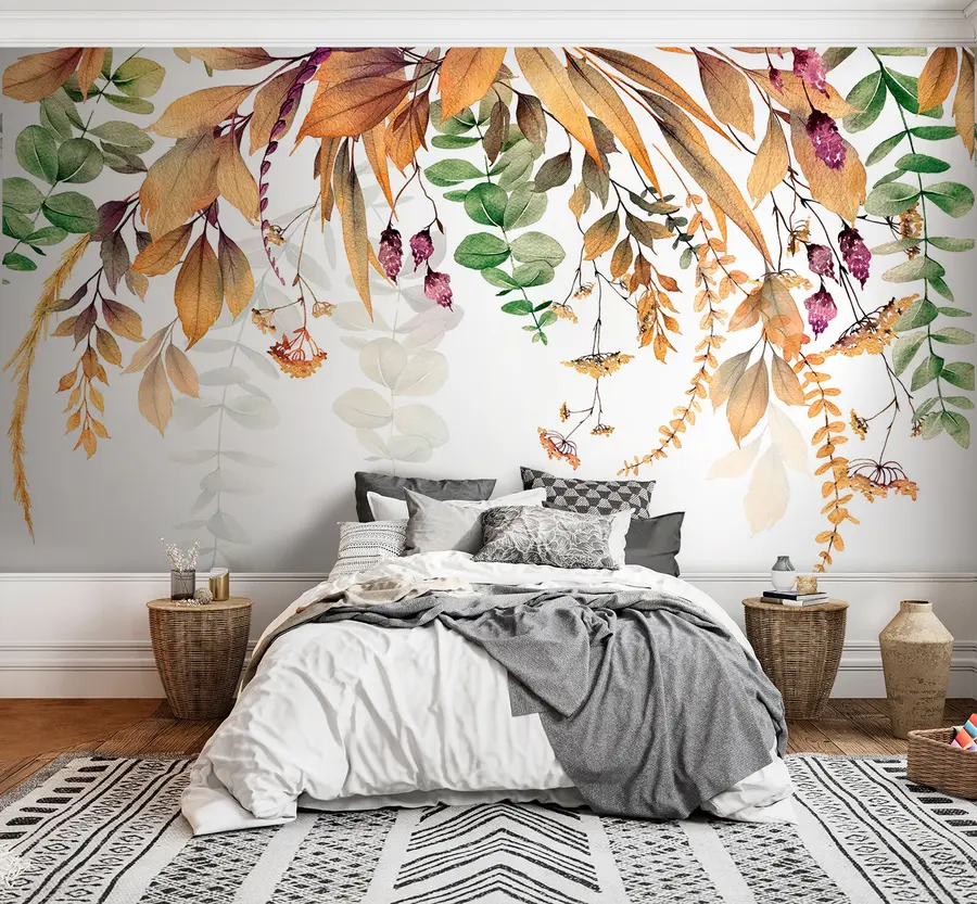 wall murals Цветни оквир са јесењим лишћем u94198