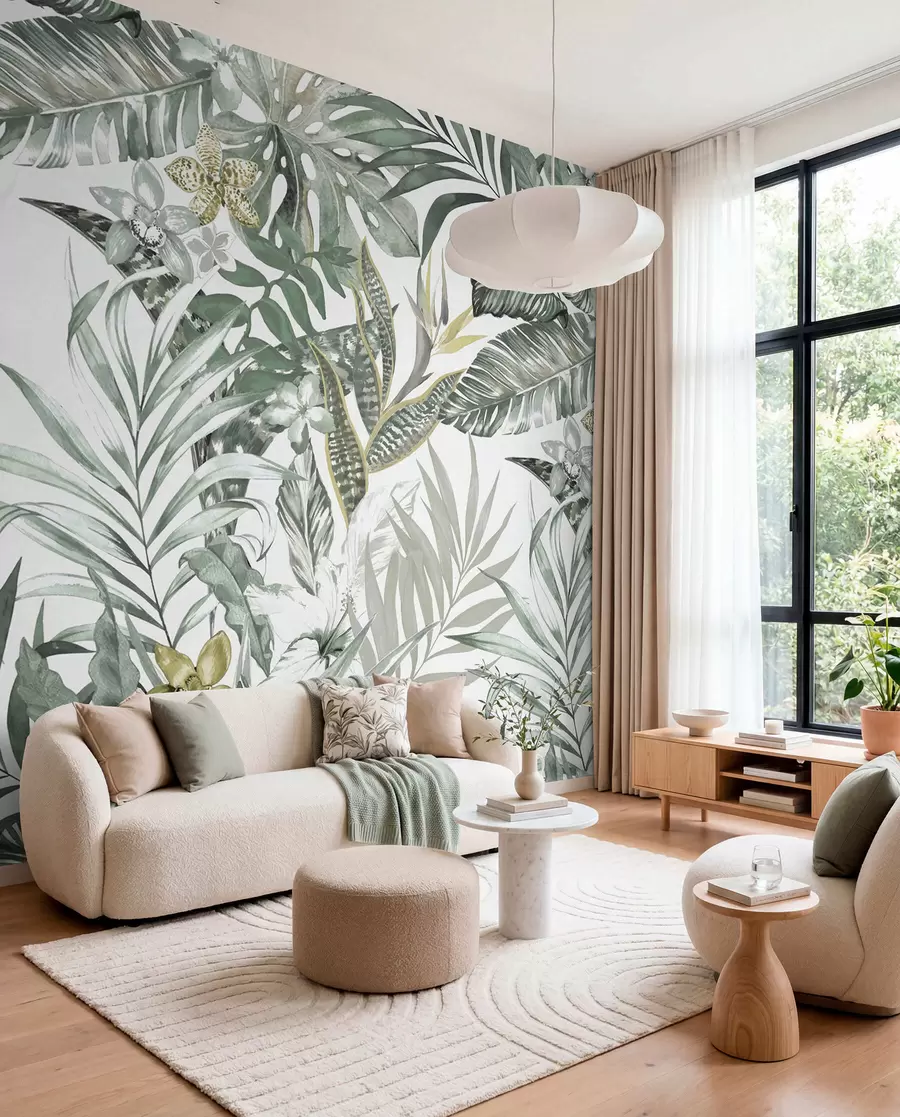 wall murals Ptice u biljnom pletivu u94199