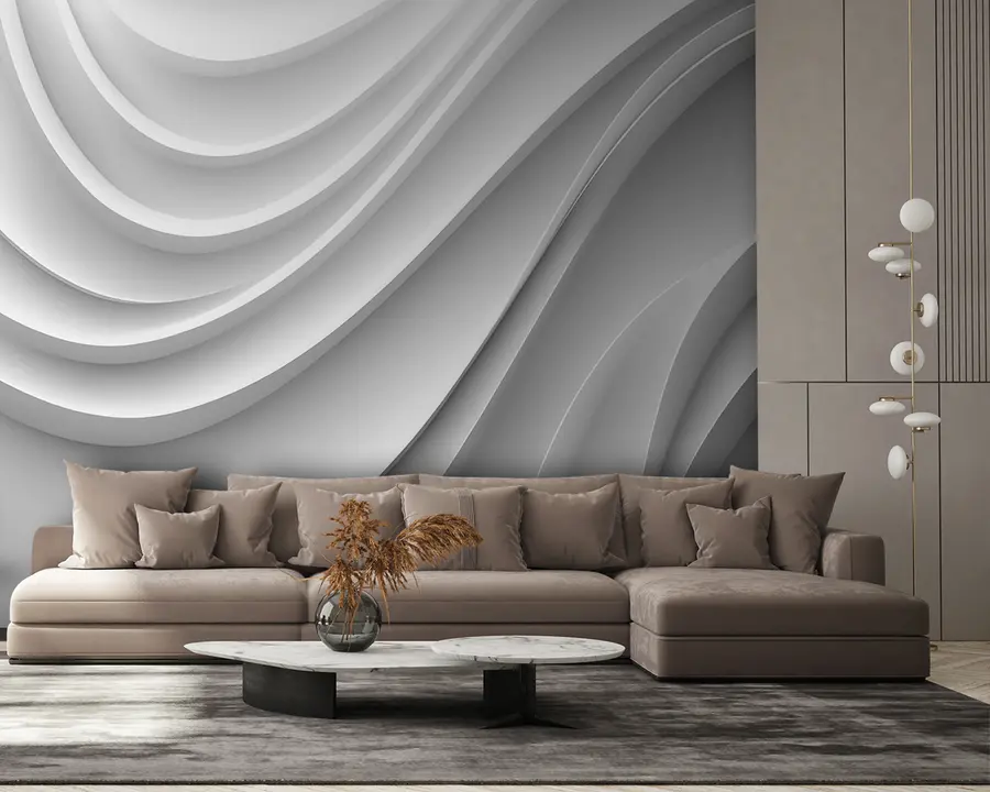 wall murals Бели 3Д таласи u94078