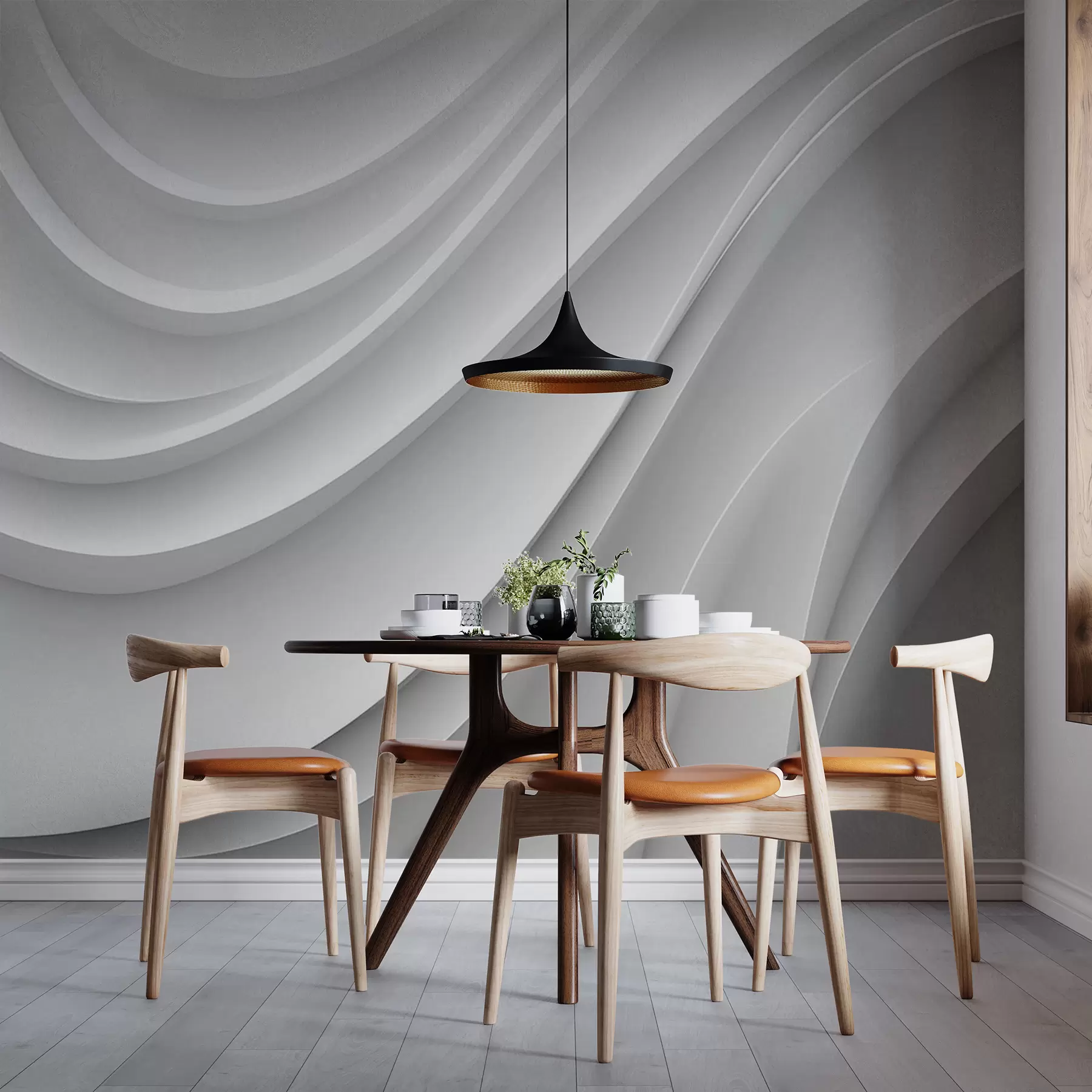 wall murals Бели 3Д таласи u94078