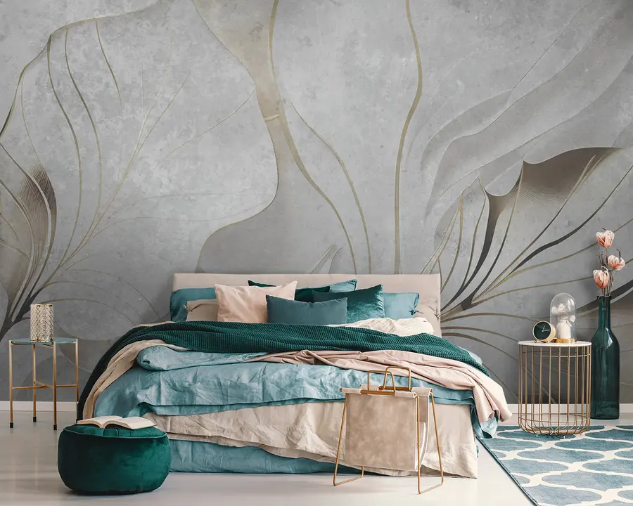 wall murals Деликатна апстракција од великих листова u94007