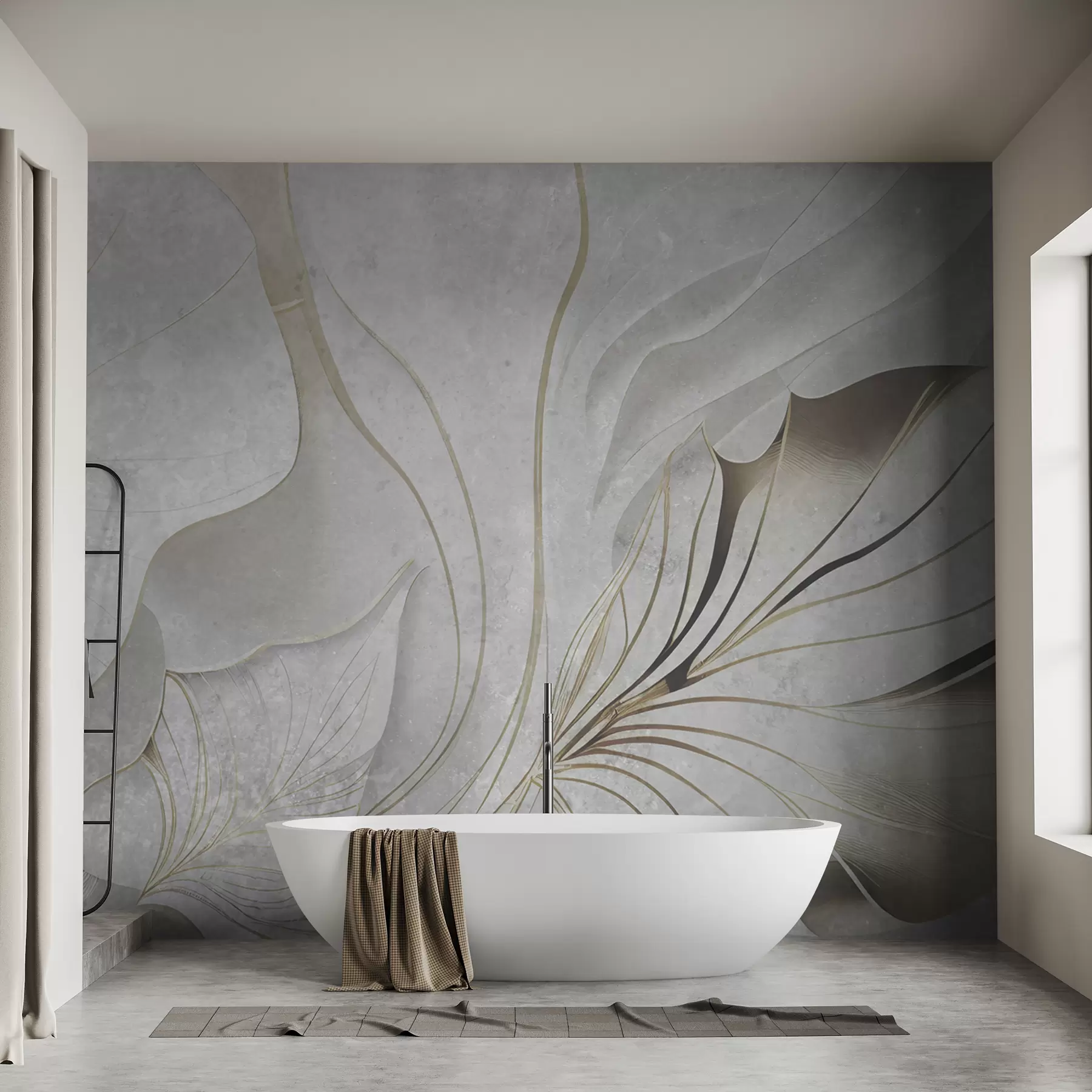 wall murals Деликатна апстракција од великих листова u94007