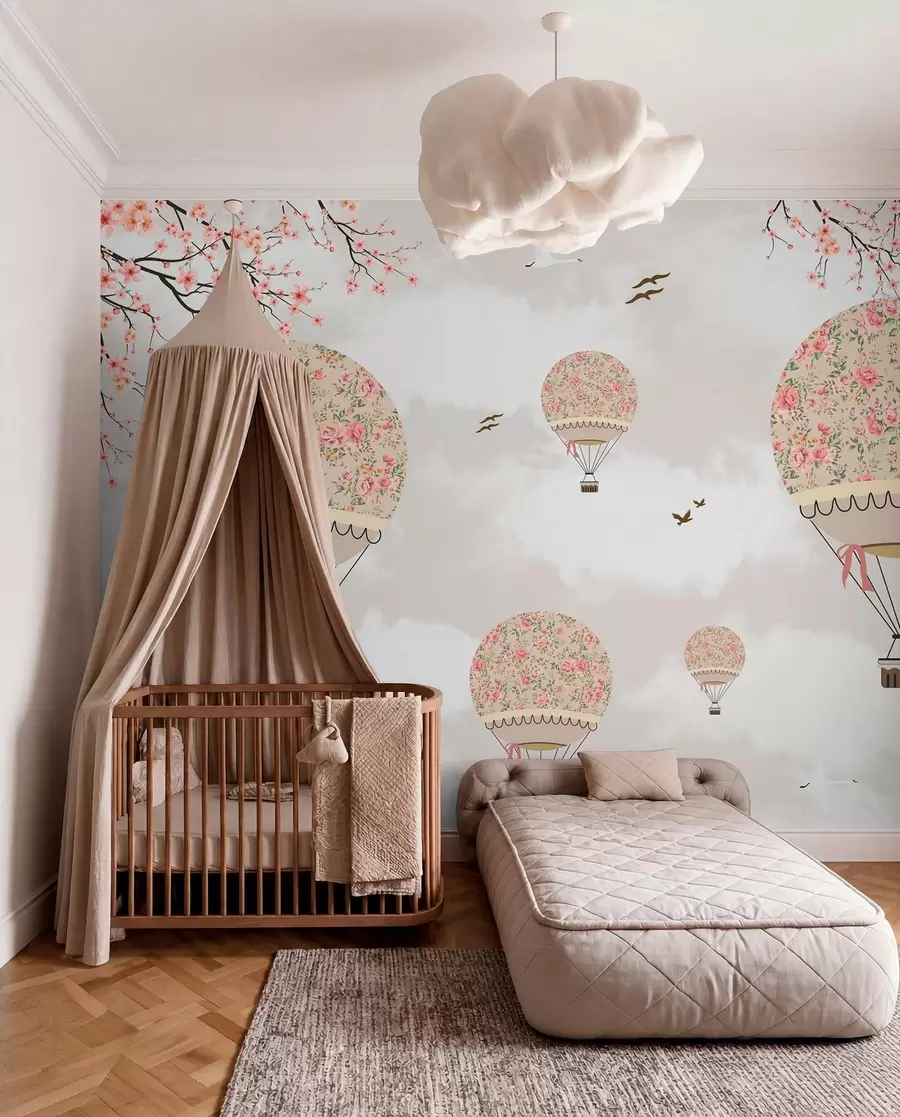 wall murals Балони у цвећу и сакура филијала u94445