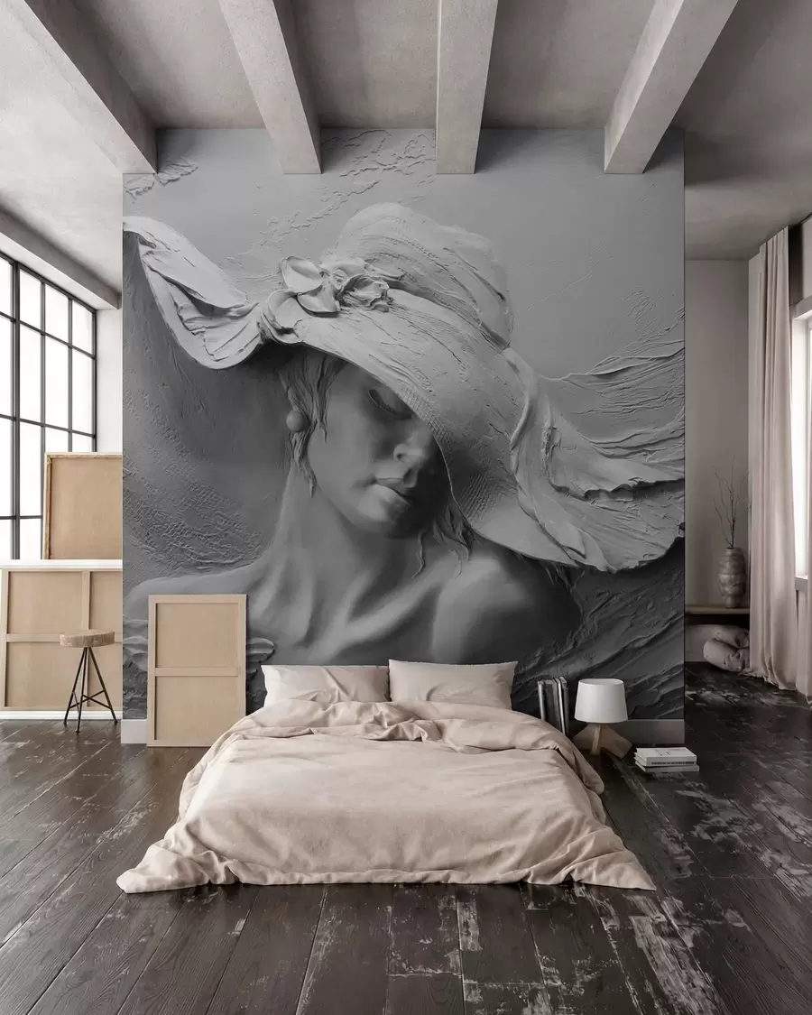 wall murals Dama sa vajanim šeširom u62592