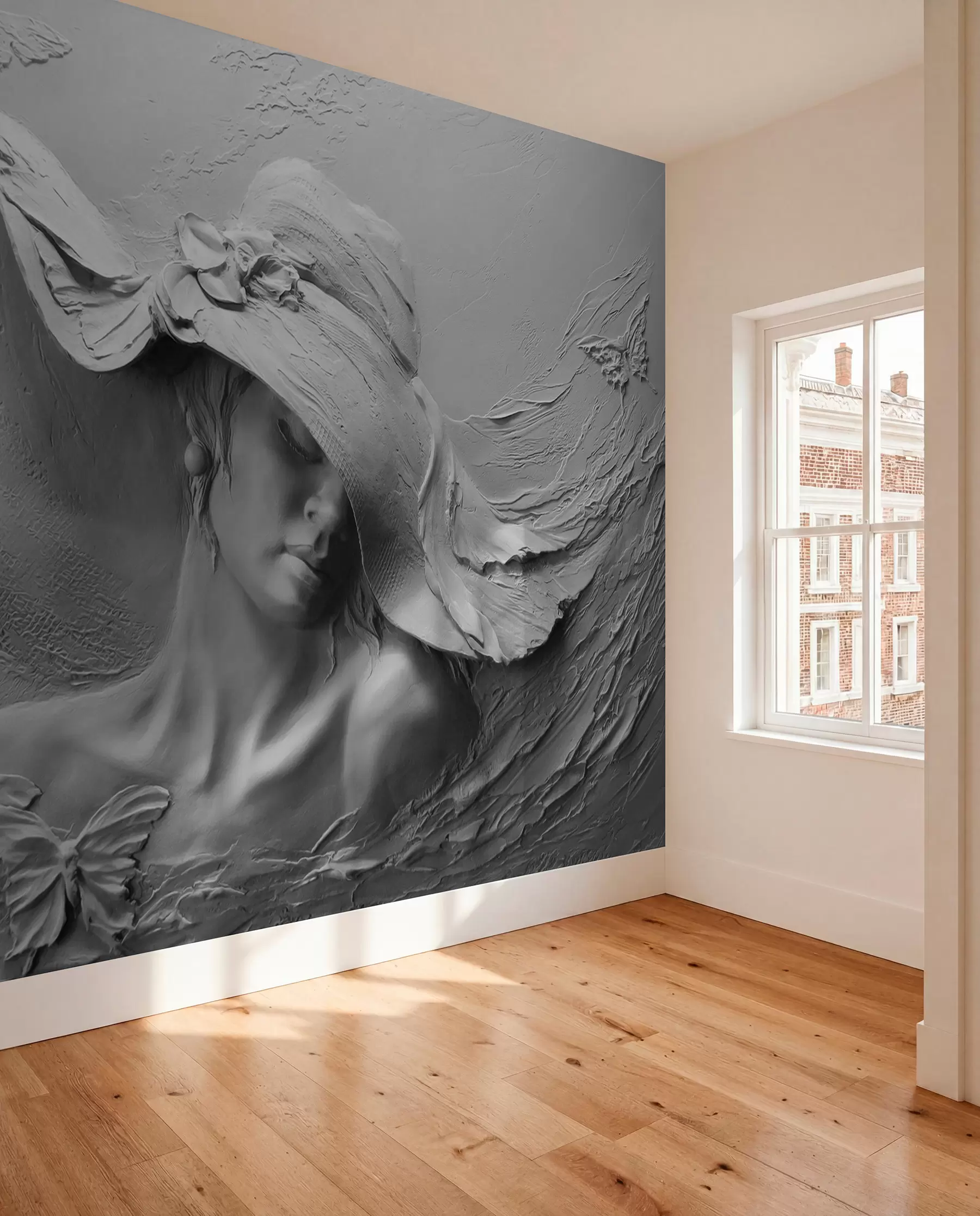 wall murals Жена у шеширу 3Д u62592