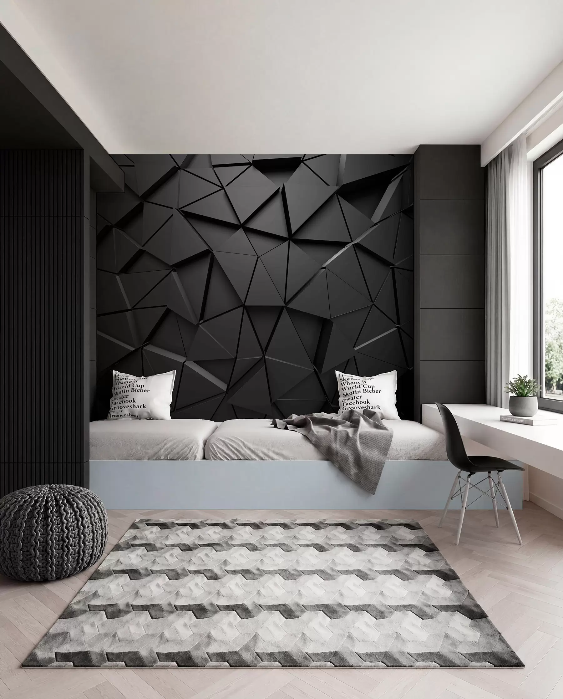 wall murals Mozaik grafitnih ploha u03062