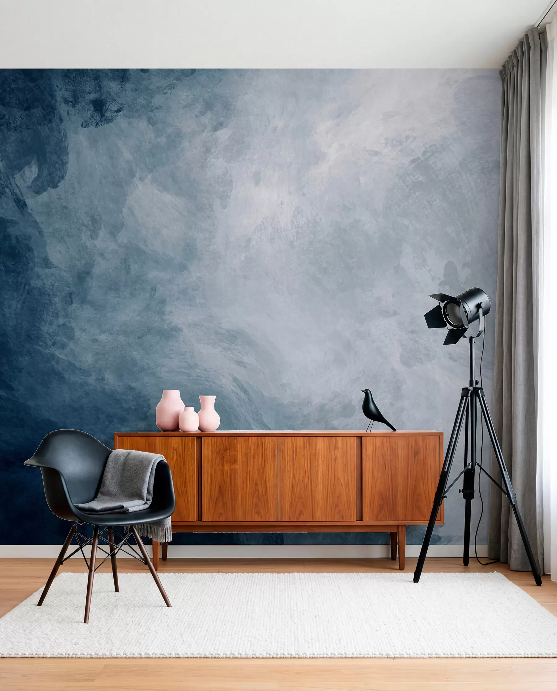 wall murals Oblačna tekstura u noćnoplavoj u03136