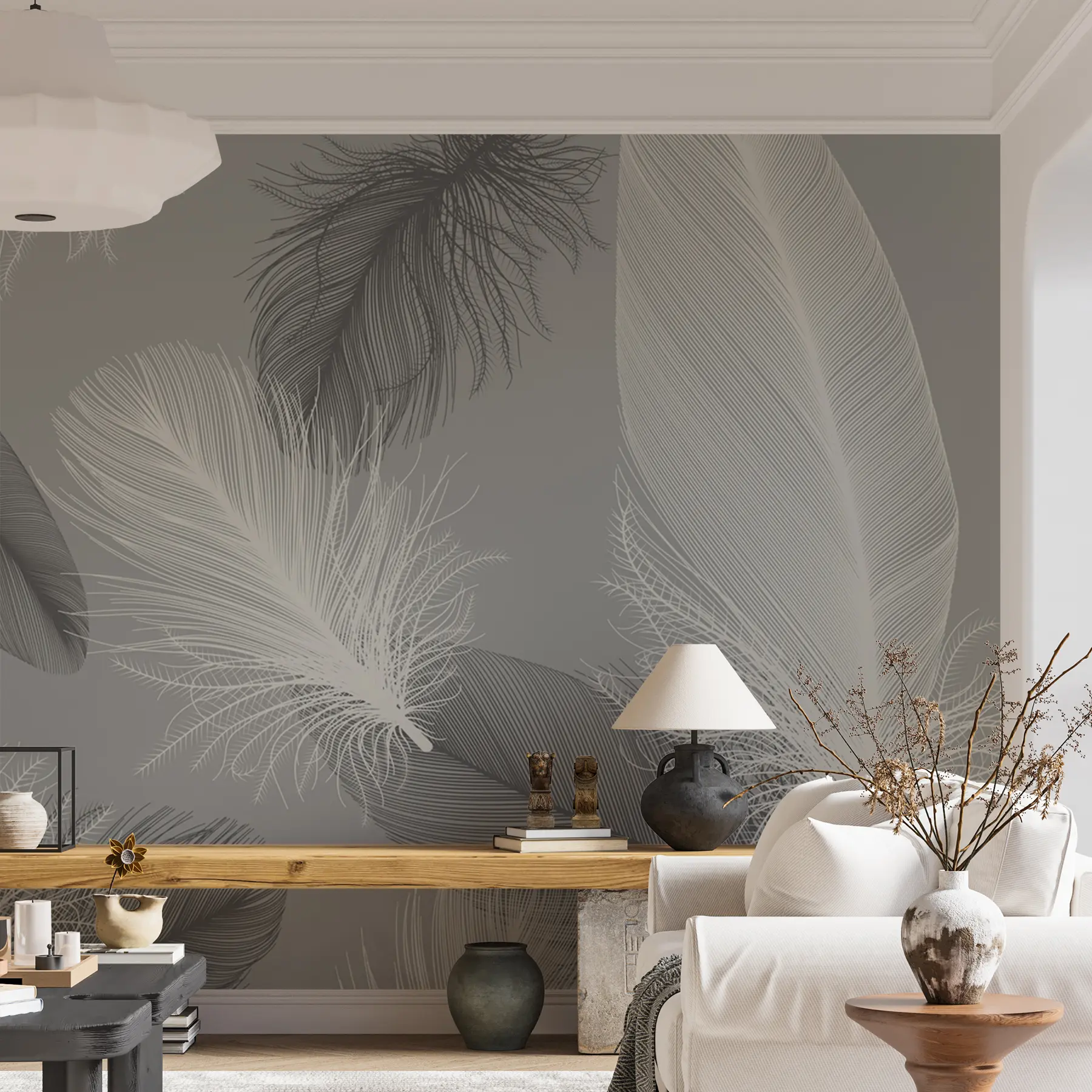 wall murals Бела и црна перја u04919