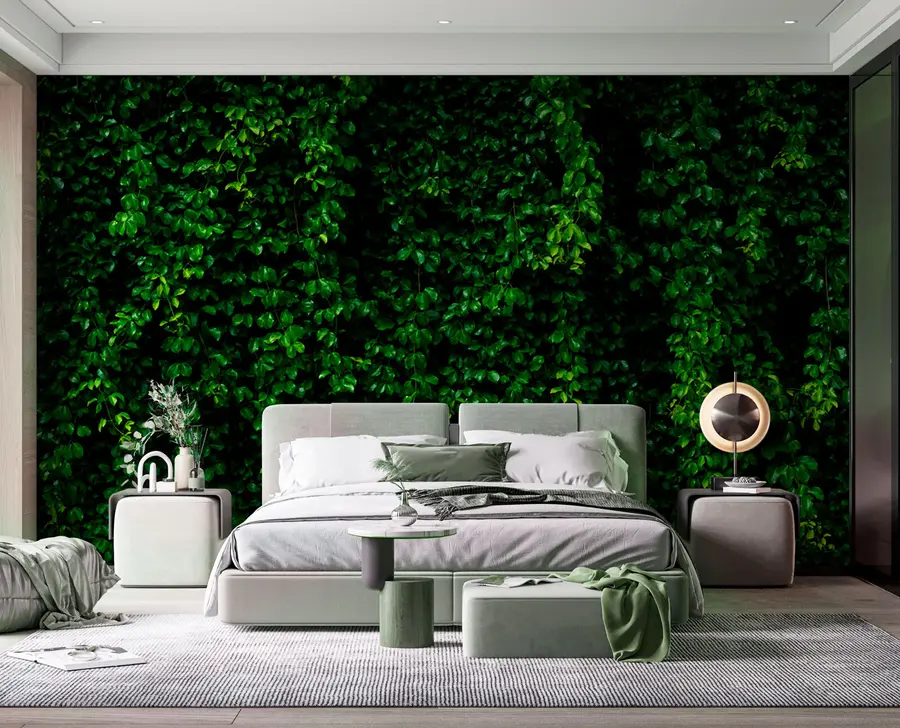 wall murals Тамно зелени тропски лист u94381