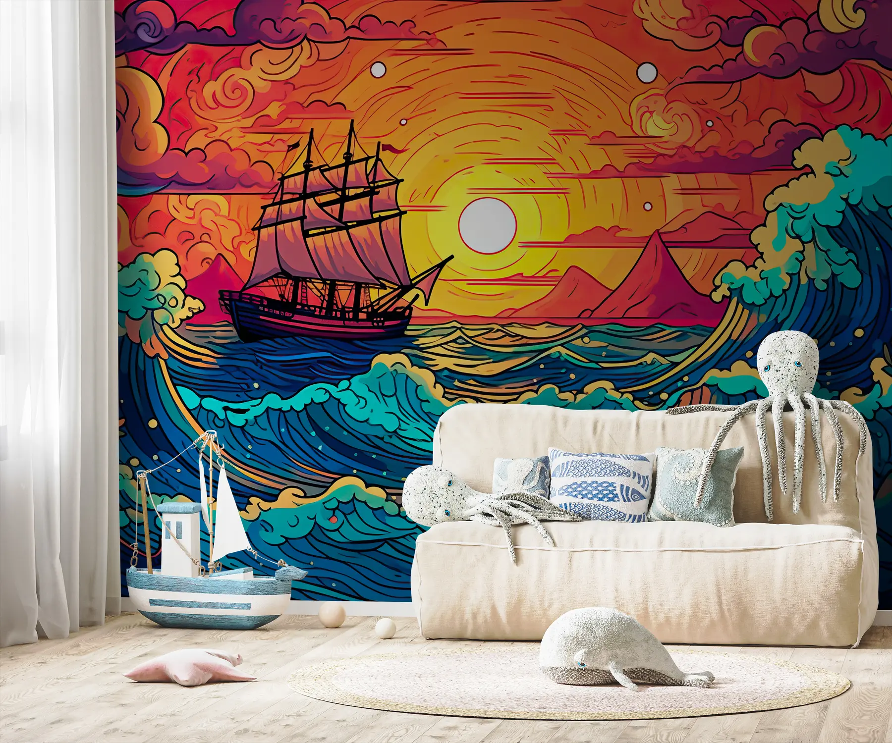 wall murals шарени морски пејзаж u94728
