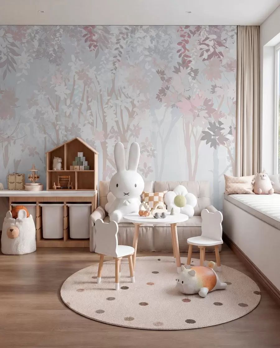 wall murals Šuma u tonovima lavande u94171