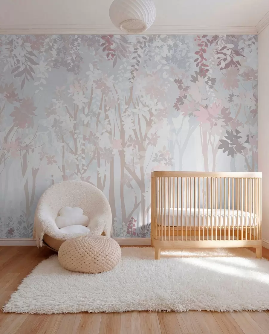 wall murals Šuma u tonovima lavande u94171