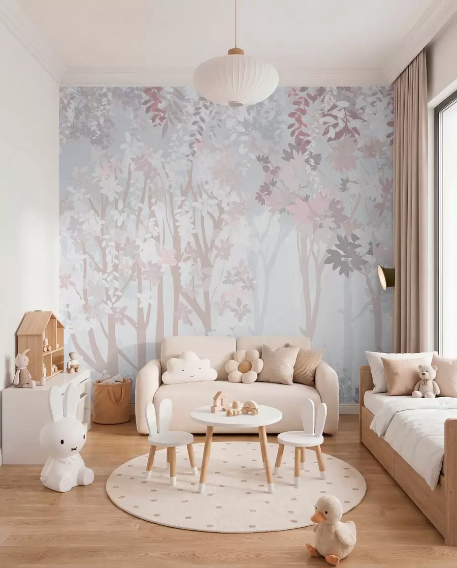 wall murals Šuma u tonovima lavande u94171