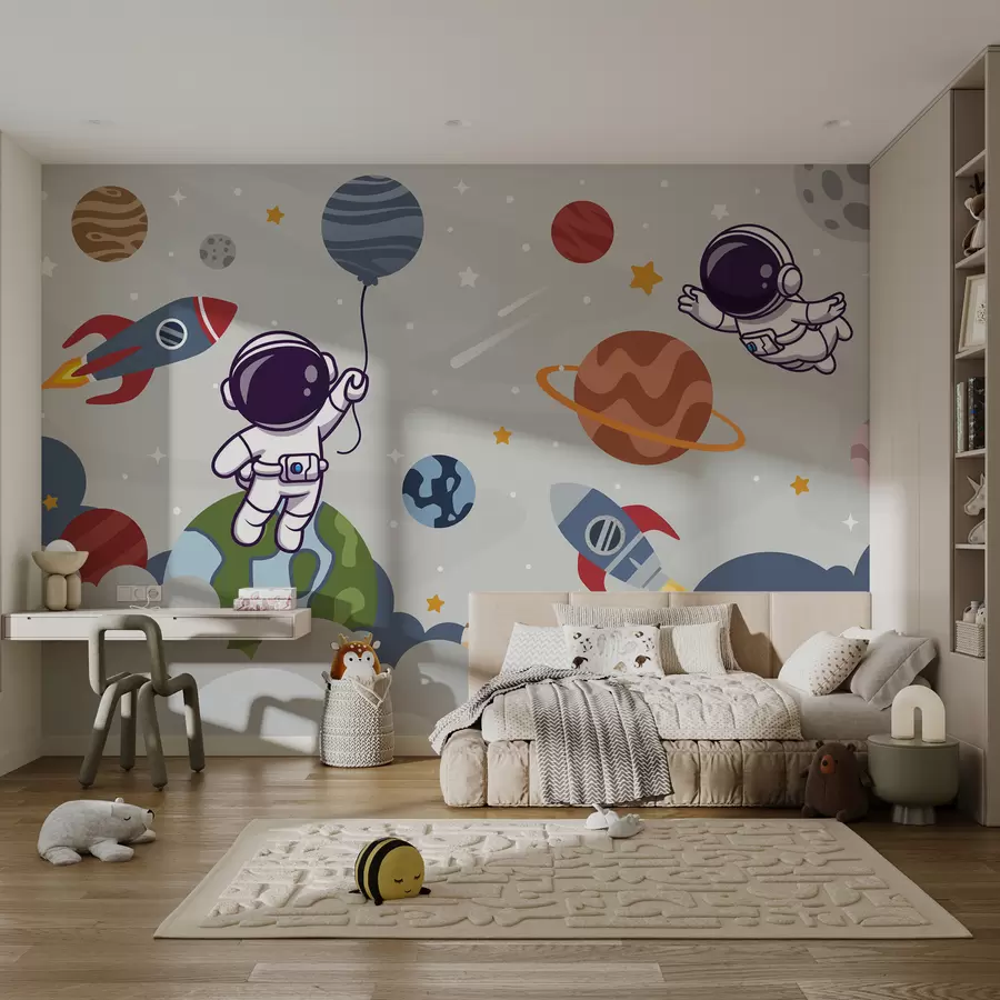 wall murals Ракета и астронаут у свемиру u94476