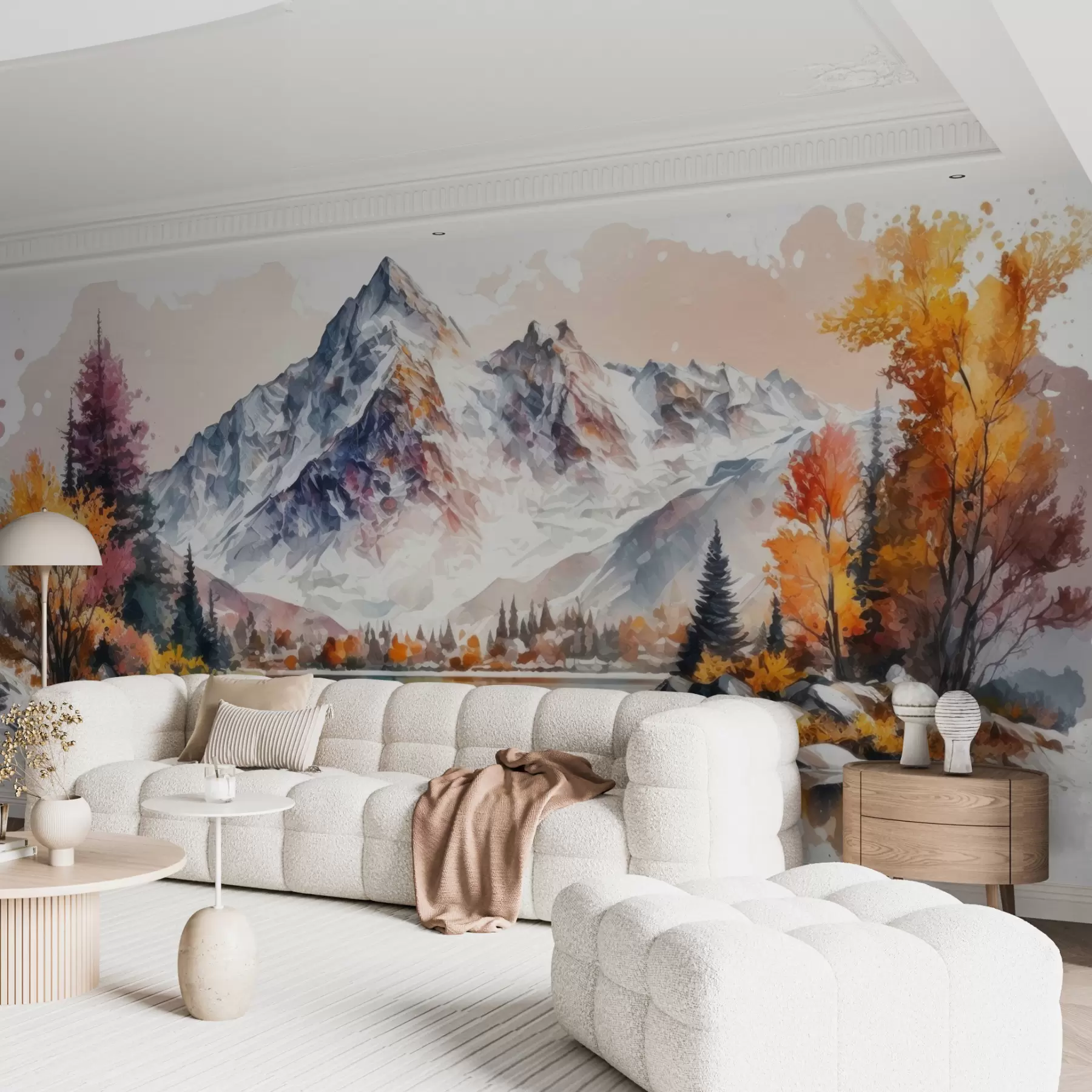 wall murals Планински пејзажни пејзажни пејзажни пејзажни пејзаж са снегом на врховима u94782