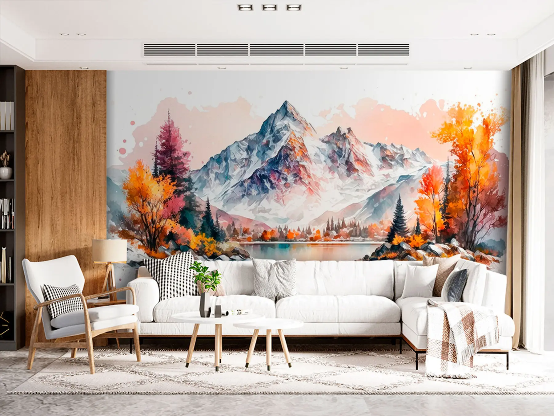 wall murals Планински пејзажни пејзажни пејзажни пејзажни пејзаж са снегом на врховима u94782