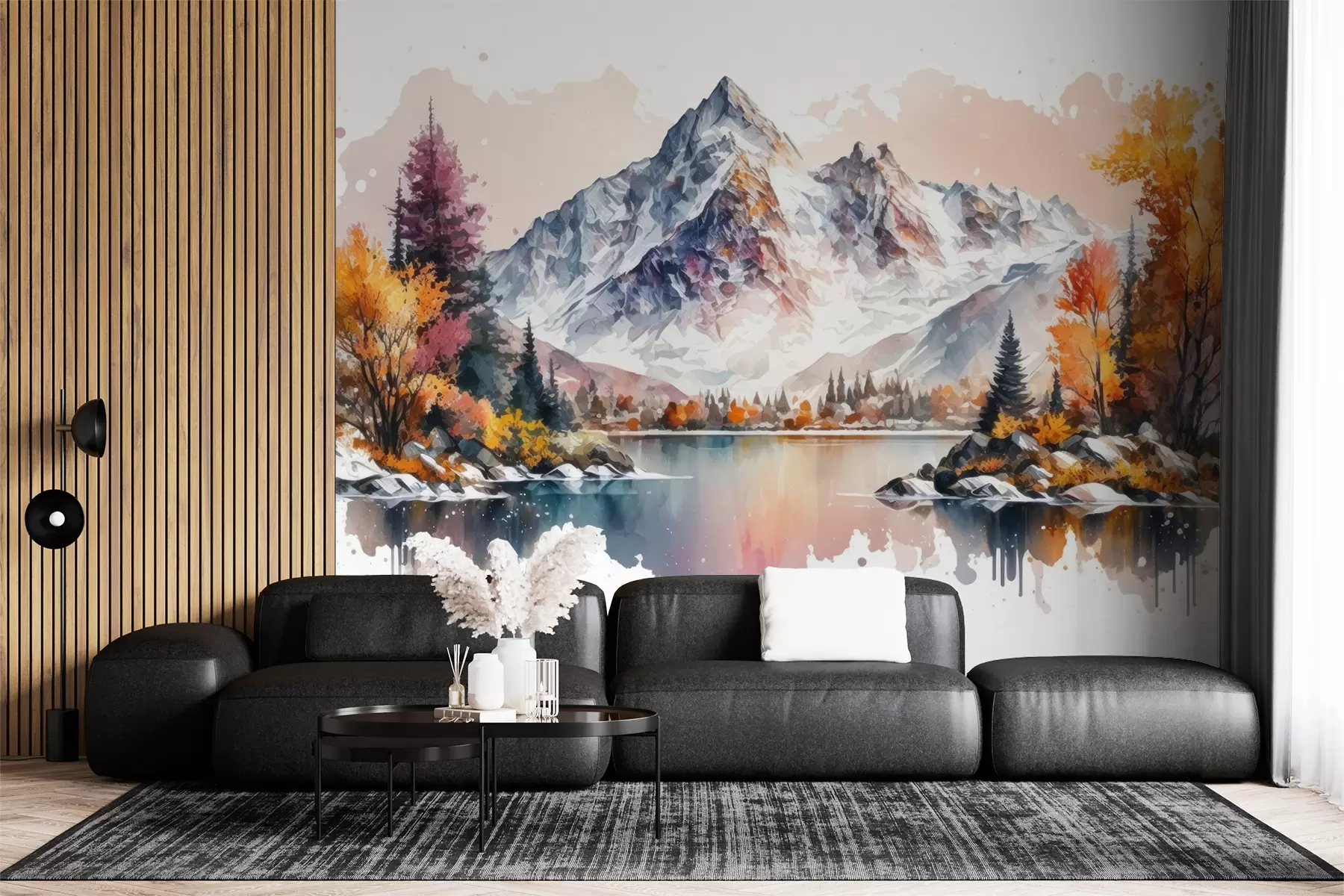 wall murals Планински пејзажни пејзажни пејзажни пејзажни пејзаж са снегом на врховима u94782