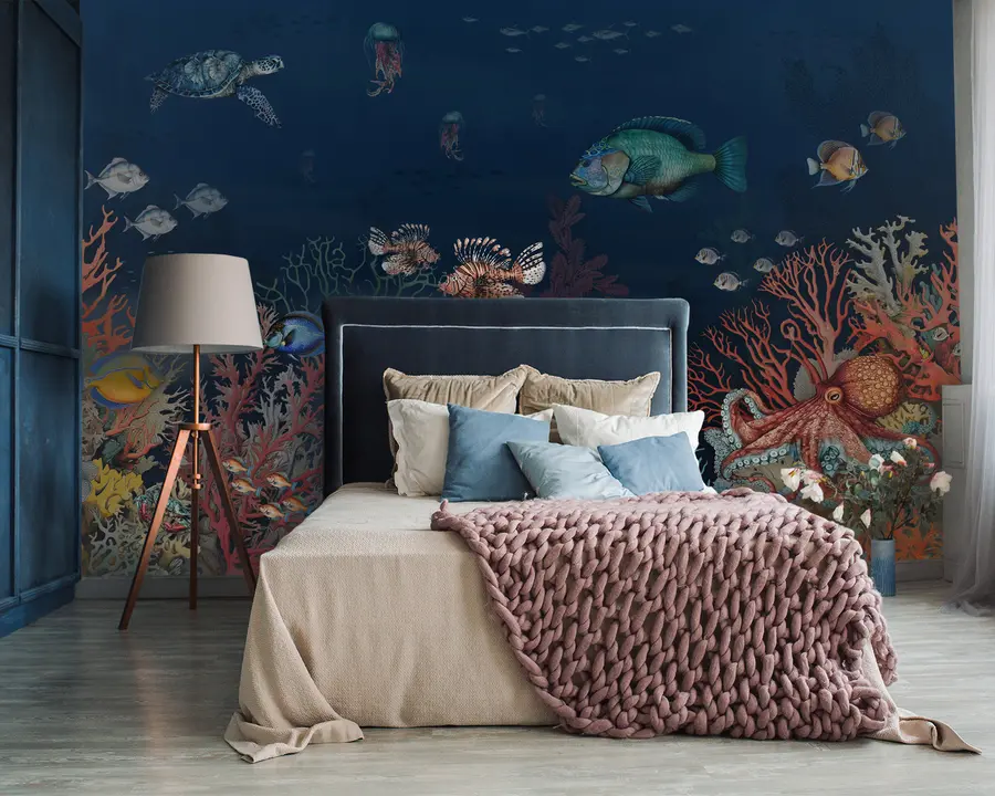wall murals Корални гребени и риба у дубини залива u94467