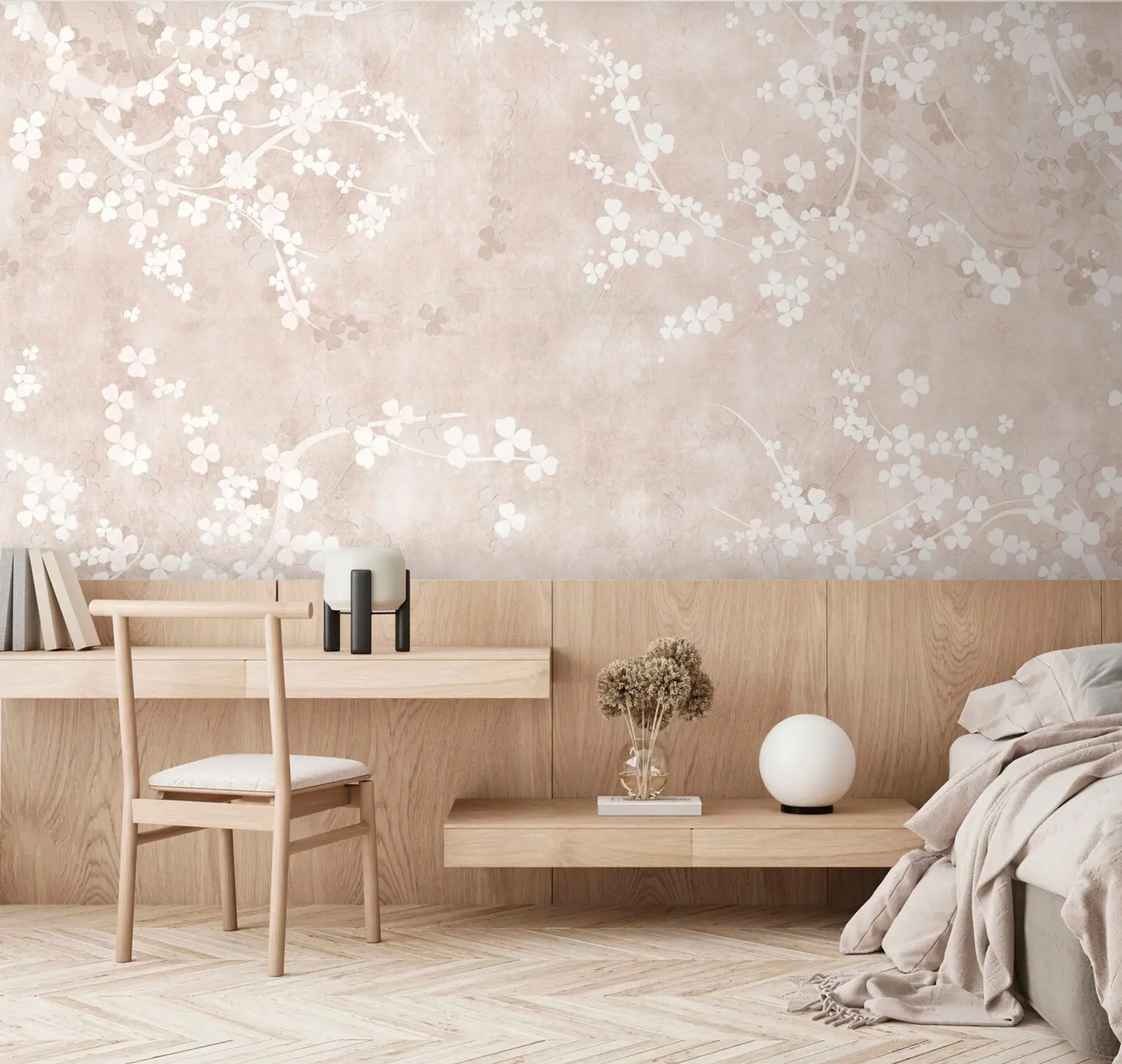 wall murals Бели крхки гранчице и цвеће u94458