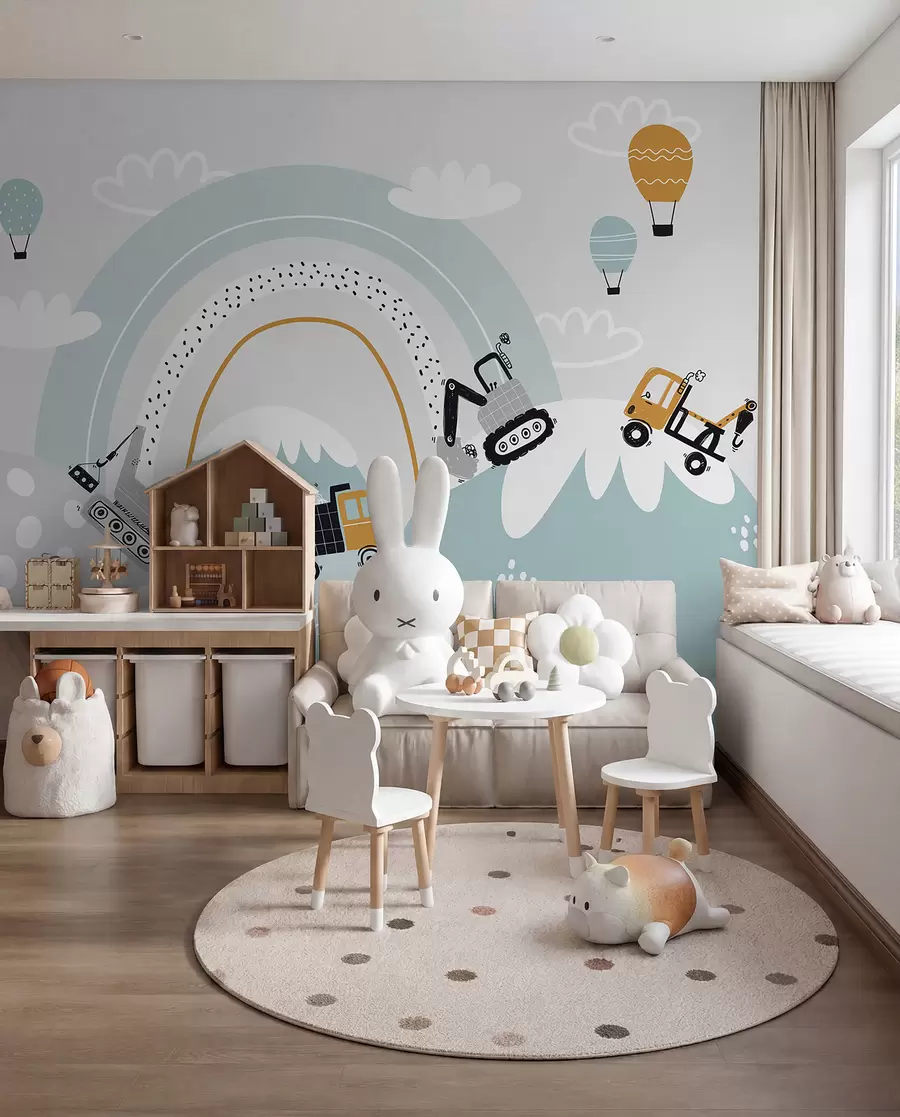 wall murals Mali graditelji u brdima u95046