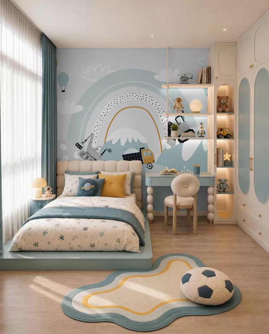 wall murals Mali graditelji u brdima u95046