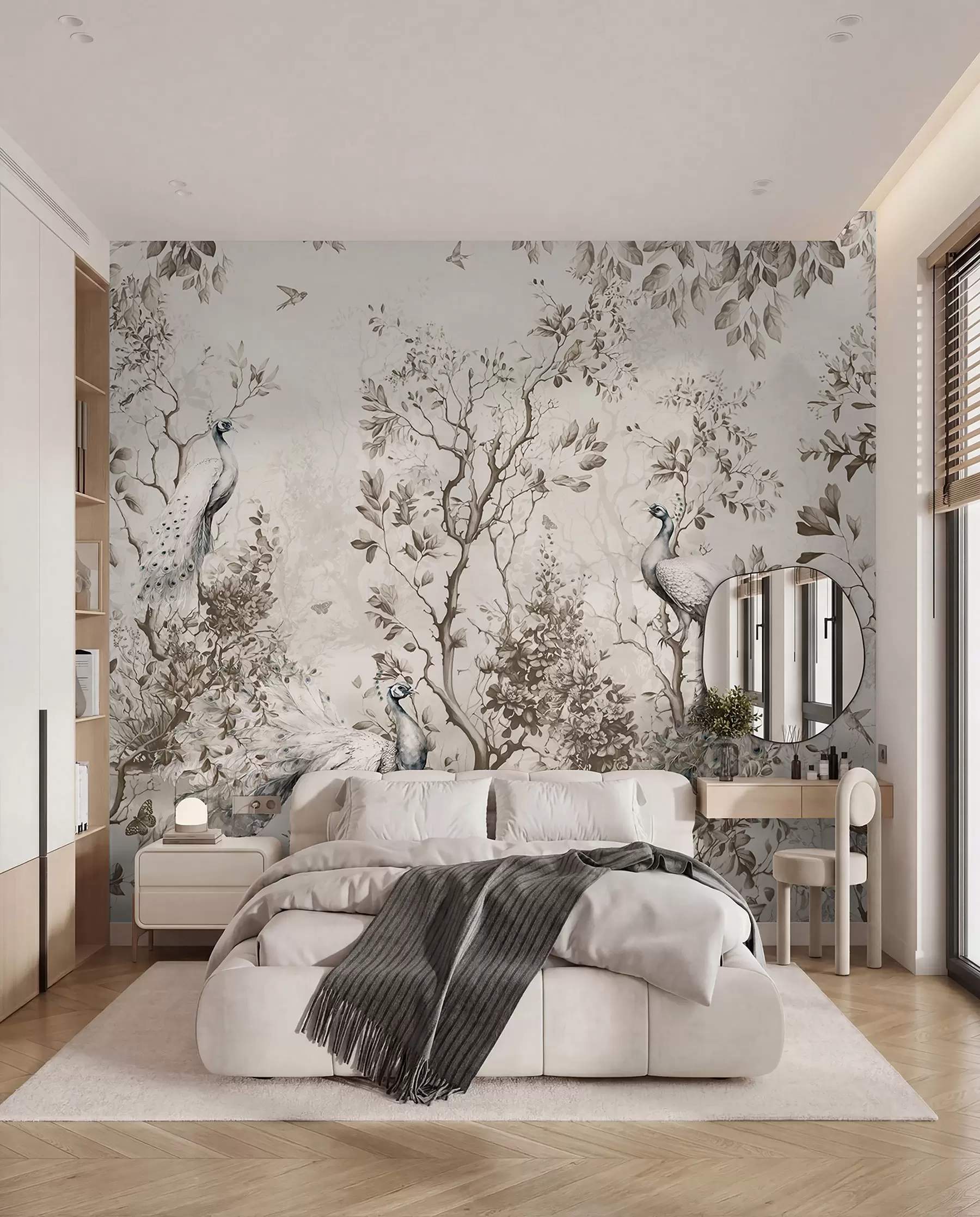 wall murals Paunovi u nacrtanom vrtu u94850