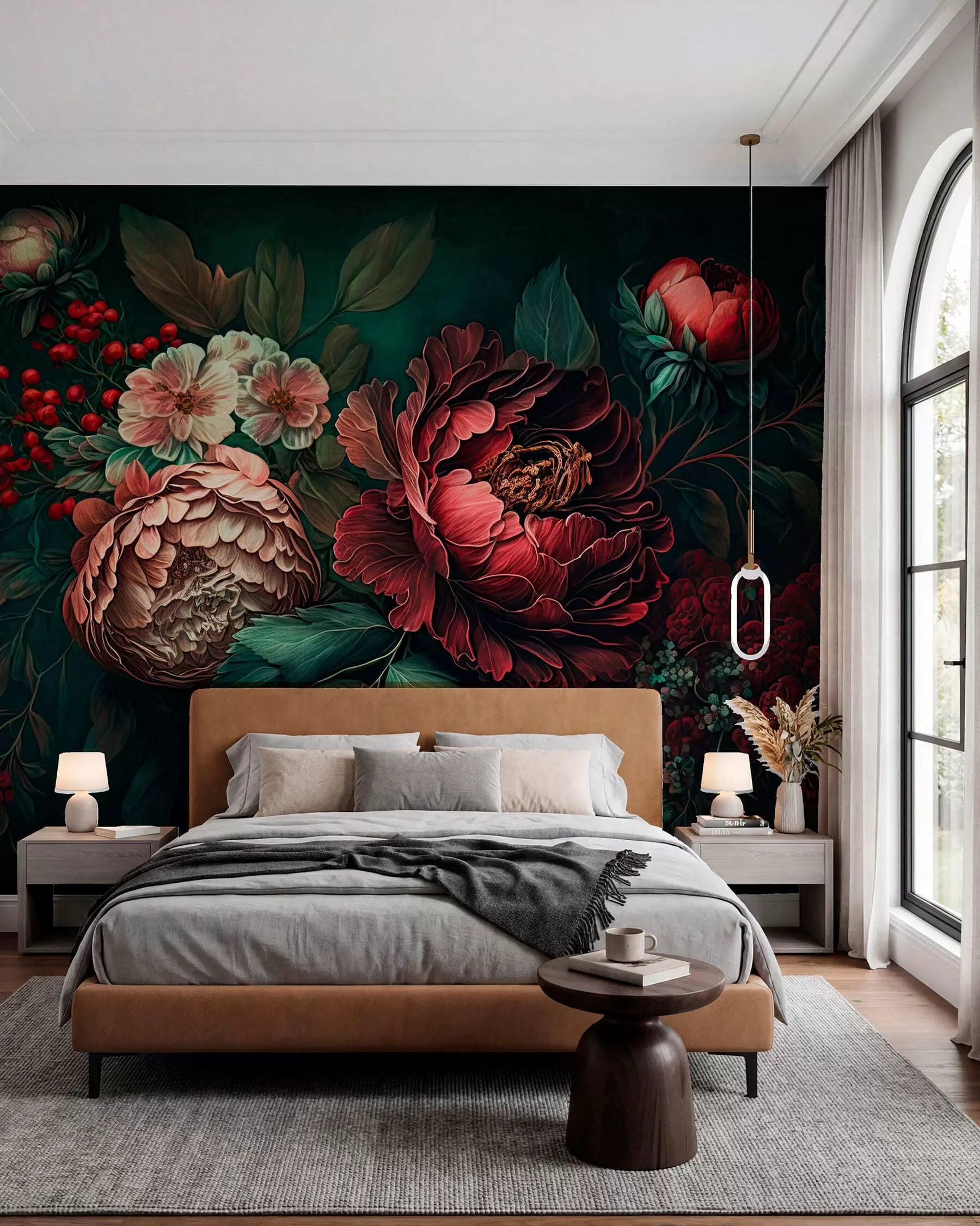 wall murals Grimizni vrt posle mraka u75412